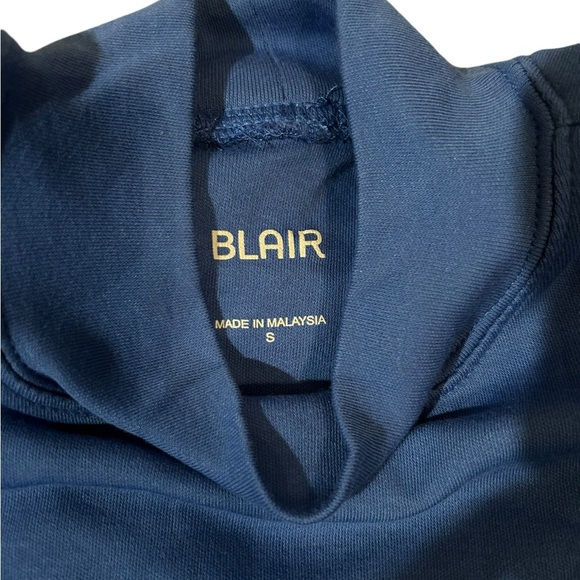 Blair Women’s Dark Blue Mock Neck Turtleneck Short Sleeve Shirt Size Small - Picture 3 of 3